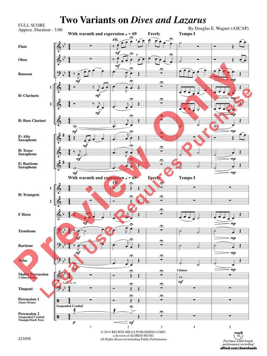 Two Variants on "Dives and Lazarus" 詠唱調 總譜 | 小雅音樂 Hsiaoya Music