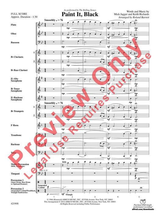 Paint It, Black As Performed by The Rolling Stones 總譜 | 小雅音樂 Hsiaoya Music