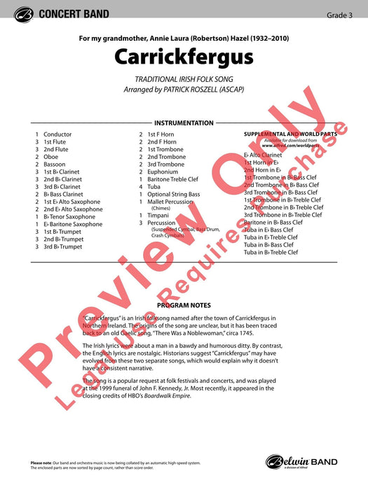 Carrickfergus 總譜 | 小雅音樂 Hsiaoya Music