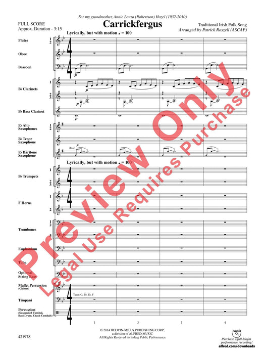 Carrickfergus 總譜 | 小雅音樂 Hsiaoya Music