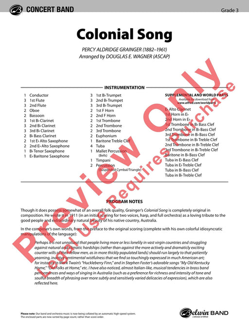 Colonial Song 總譜 | 小雅音樂 Hsiaoya Music