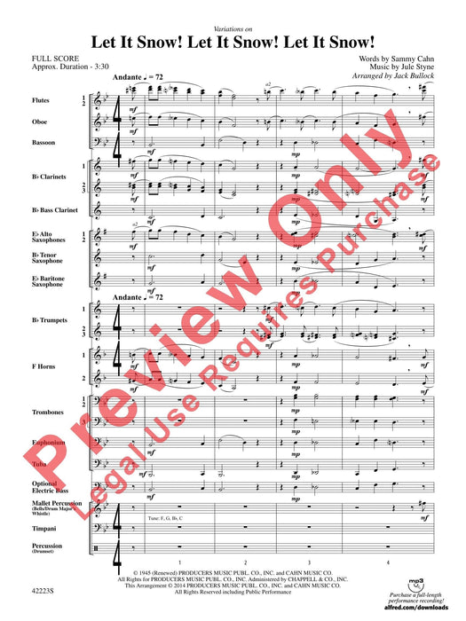 Let It Snow! Let It Snow! Let It Snow!, Variations on 詠唱調 總譜 | 小雅音樂 Hsiaoya Music