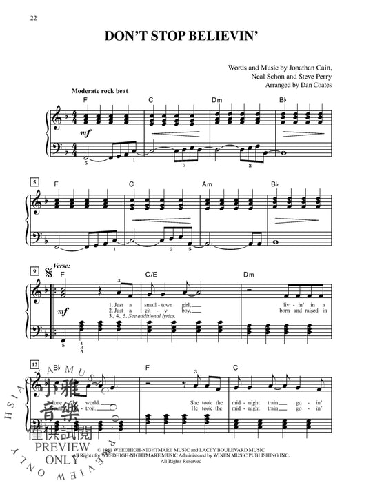 Top-Requested Pop & Rock Sheet Music 13 Popular Favorites Arranged by Dan Coates | 小雅音樂 Hsiaoya Music
