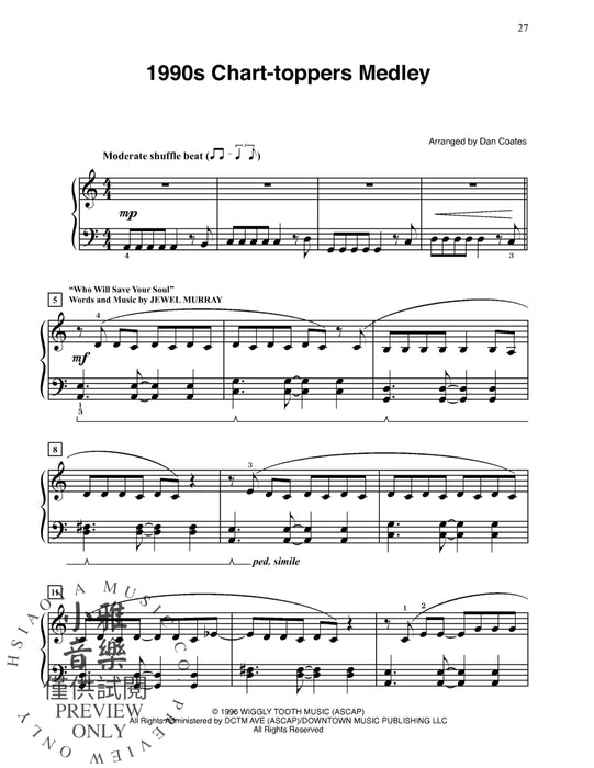 Dan Coates Popular Piano Library: Medleys of Pop & Rock 鋼琴 組合曲 | 小雅音樂 Hsiaoya Music