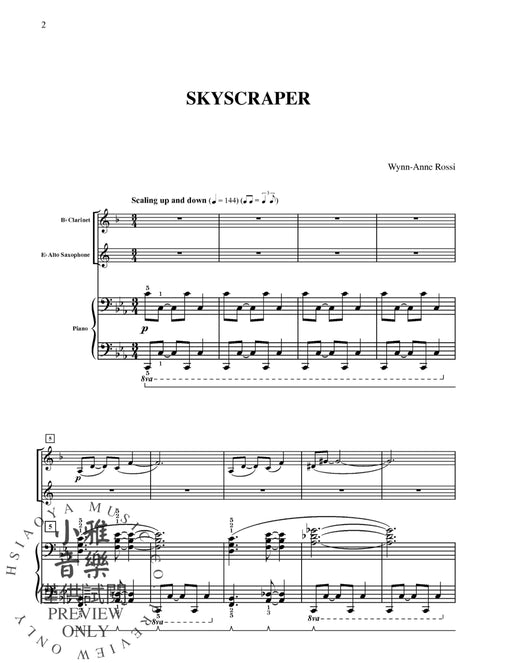 Skyscraper For Clarinet, Alto Saxophone, and Piano 豎笛中音薩氏管 鋼琴 | 小雅音樂 Hsiaoya Music