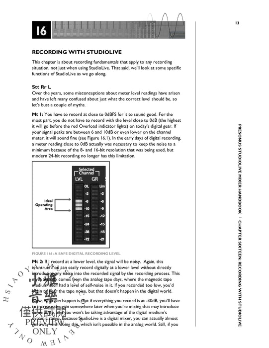 PreSonus® StudioLive™ Mixer Handbook The Official Guide to Getting the Most from Your Console | 小雅音樂 Hsiaoya Music