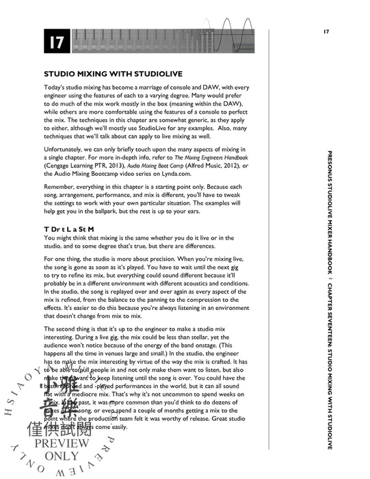 PreSonus® StudioLive™ Mixer Handbook The Official Guide to Getting the Most from Your Console | 小雅音樂 Hsiaoya Music