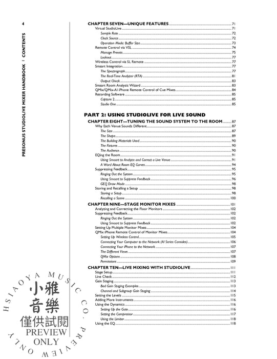 PreSonus® StudioLive™ Mixer Handbook The Official Guide to Getting the Most from Your Console | 小雅音樂 Hsiaoya Music