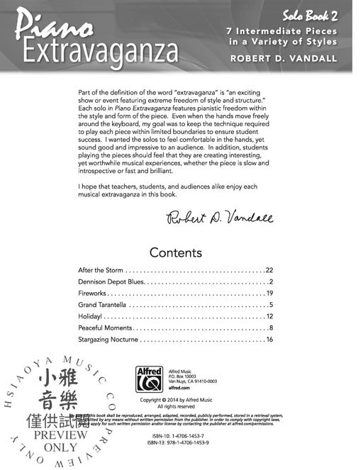 Piano Extravaganza, Solo Book 2 7 Intermediate Pieces in a Variety of Styles 鋼琴 獨奏 小品 | 小雅音樂 Hsiaoya Music
