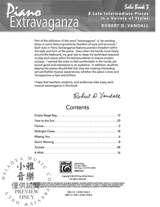 Piano Extravaganza, Solo Book 3 9 Late Intermediate Pieces in a Variety of Styles 鋼琴 獨奏 小品 | 小雅音樂 Hsiaoya Music