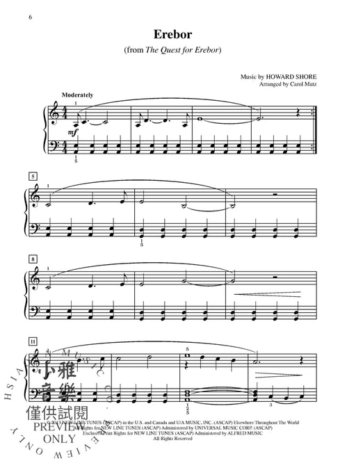 The Hobbit: The Desolation of Smaug Big Note Piano Selections from the Original Motion Picture Soundtrack 音符鋼琴 | 小雅音樂 Hsiaoya Music