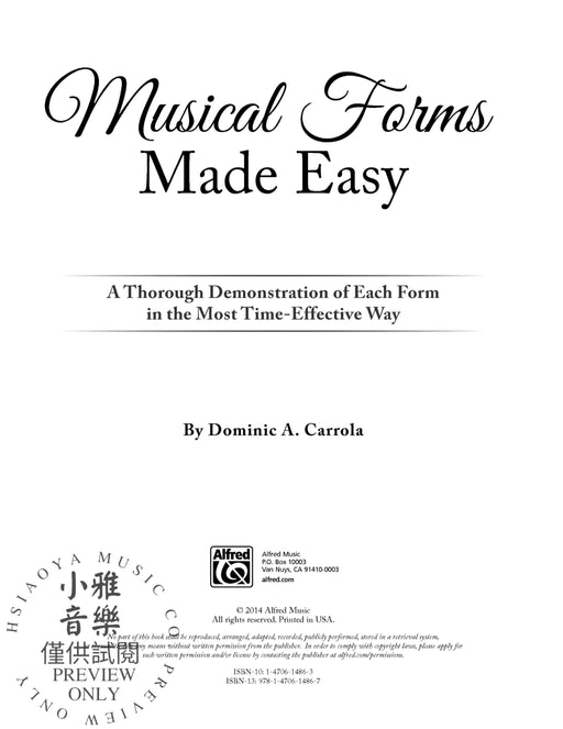 Musical Forms Made Easy A Thorough Demonstration of Each Form in the Most Time-Effective Way | 小雅音樂 Hsiaoya Music