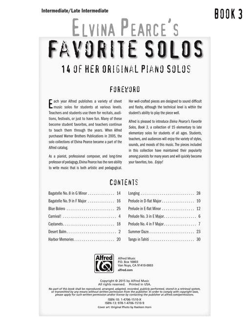 Elvina Pearce's Favorite Solos, Book 3 14 of Her Original Piano Solos 獨奏 鋼琴 獨奏 | 小雅音樂 Hsiaoya Music