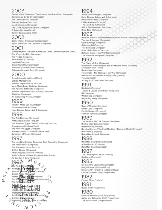 Hans Zimmer Collection | 小雅音樂 Hsiaoya Music