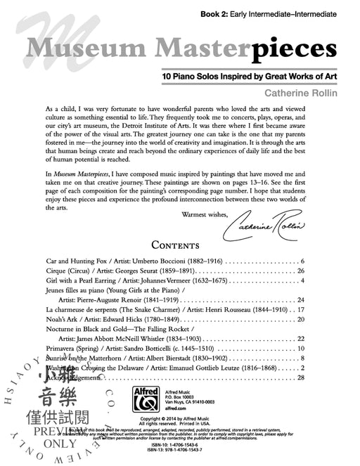 Museum Masterpieces, Book 2 10 Piano Solos Inspired by Great Works of Art 小品 鋼琴 獨奏 | 小雅音樂 Hsiaoya Music