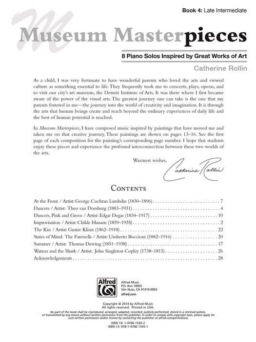 Museum Masterpieces, Book 4 8 Piano Solos Inspired by Great Works of Art 小品 鋼琴 獨奏 | 小雅音樂 Hsiaoya Music