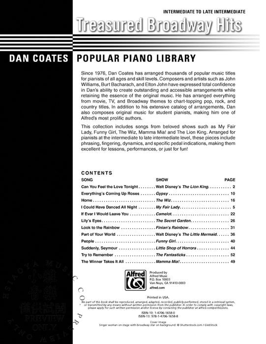Dan Coates Popular Piano Library: Treasured Broadway Hits 鋼琴 百老匯 | 小雅音樂 Hsiaoya Music