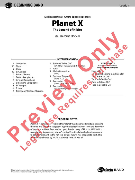 Planet X (The Legend of Nibiru) 傳奇曲 總譜 | 小雅音樂 Hsiaoya Music