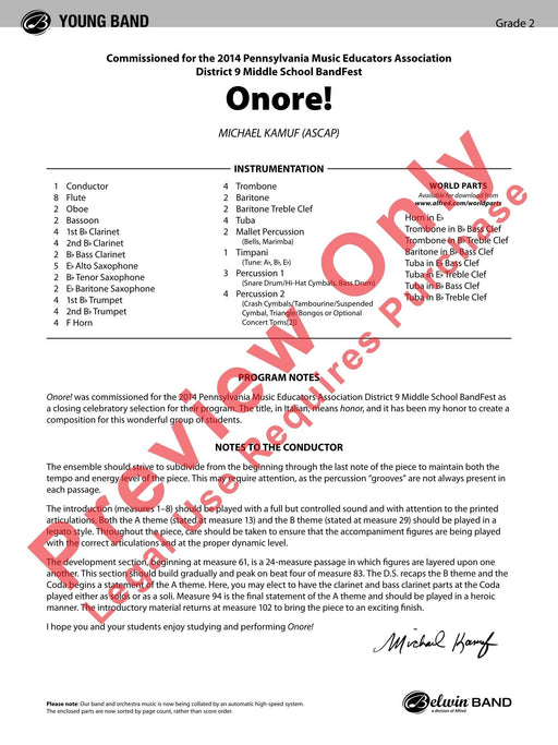 Onore! 總譜 | 小雅音樂 Hsiaoya Music