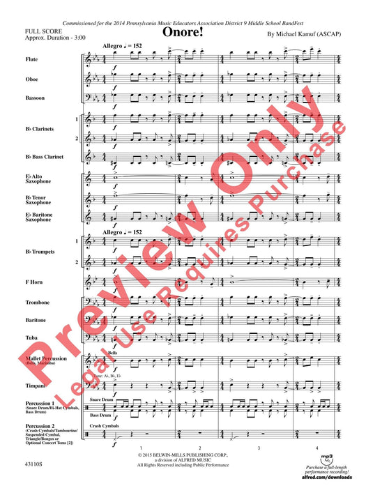 Onore! 總譜 | 小雅音樂 Hsiaoya Music