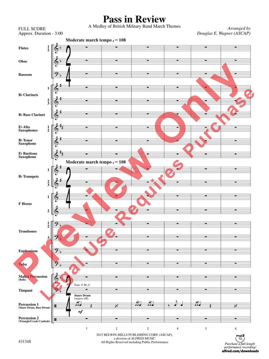 Pass in Review A Medley of British Military Band March Themes 組合曲 軍樂隊進行曲 總譜 | 小雅音樂 Hsiaoya Music