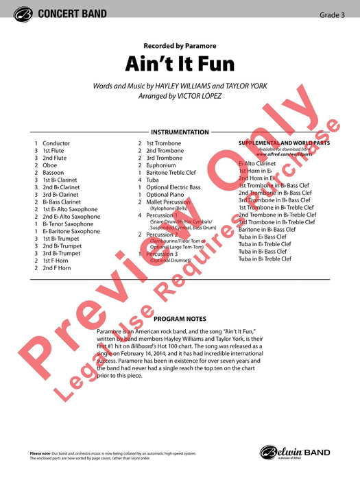 Ain't It Fun Recorded by Paramore 總譜 | 小雅音樂 Hsiaoya Music