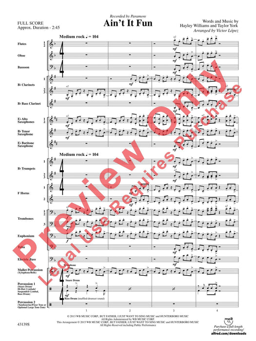 Ain't It Fun Recorded by Paramore 總譜 | 小雅音樂 Hsiaoya Music