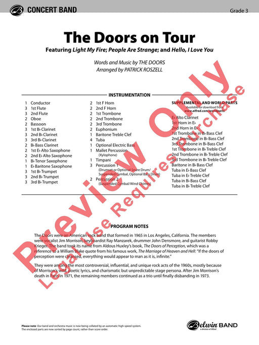 The Doors on Tour Featuring: Light My Fire / People Are Strange / Hello, I Love You 總譜 | 小雅音樂 Hsiaoya Music