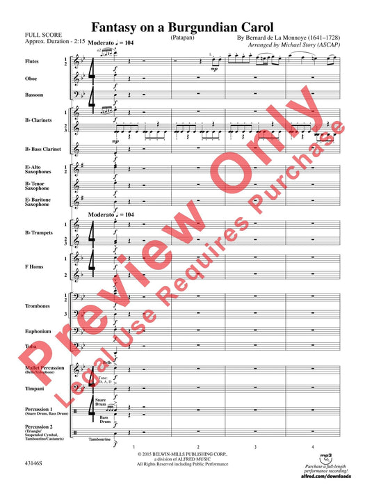 Fantasy on a Burgundian Carol (Patapan) 幻想曲 耶誕頌歌 總譜 | 小雅音樂 Hsiaoya Music