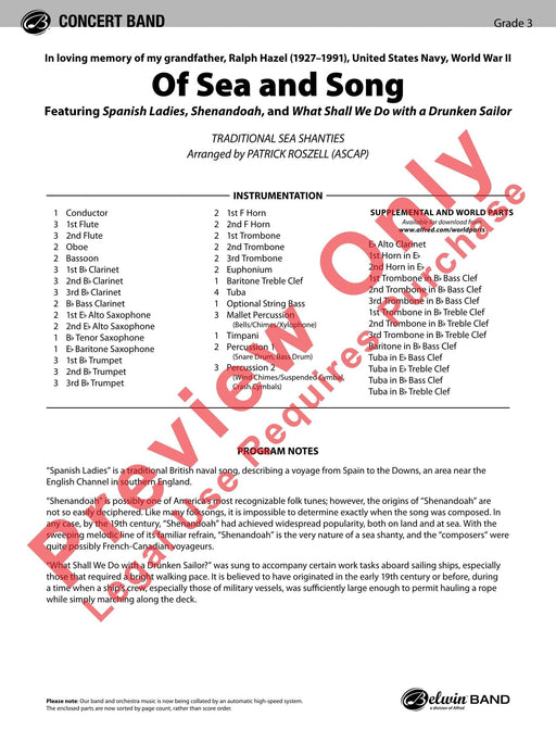 Of Sea and Song Featuring: Spanish Ladies / Shenandoah / What Shall We Do with a Drunken Sailor? 總譜 | 小雅音樂 Hsiaoya Music