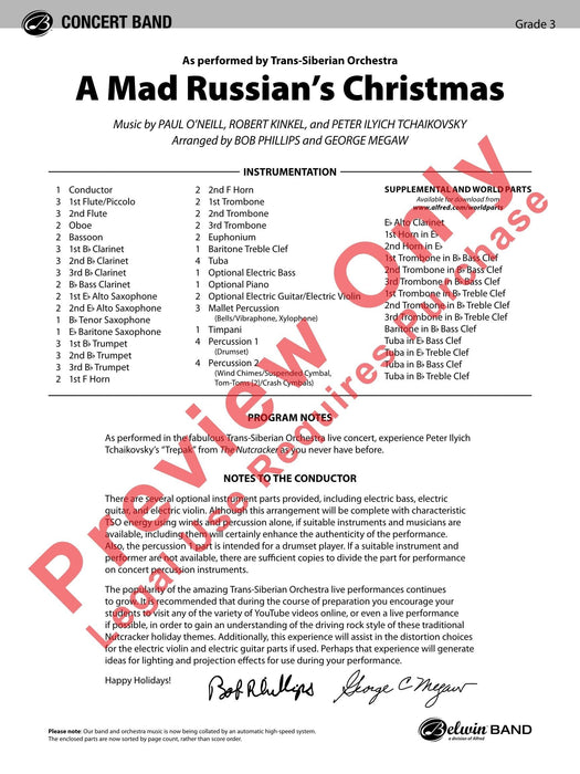 A Mad Russian's Christmas As Performed by Trans-Siberian Orchestra 管弦樂團 總譜 | 小雅音樂 Hsiaoya Music