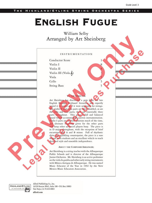 English Fugue 復格曲 總譜 | 小雅音樂 Hsiaoya Music