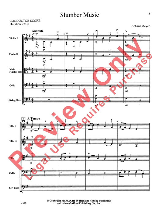 Slumber Music 總譜 | 小雅音樂 Hsiaoya Music