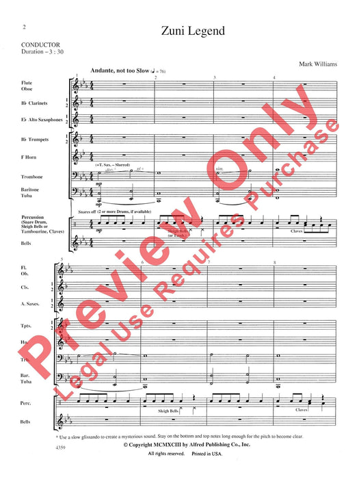 Zuni Legend 傳奇曲 總譜 | 小雅音樂 Hsiaoya Music