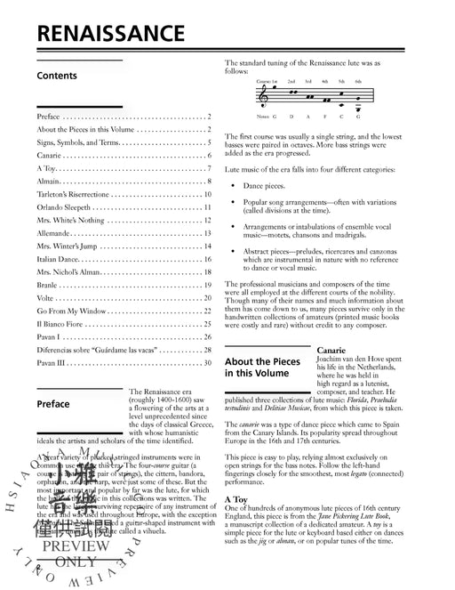 Renaissance: Selected Favorites Transcribed for Guitar Light Classics Arrangements for Guitar 吉他 | 小雅音樂 Hsiaoya Music