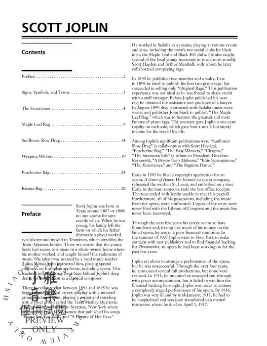 Joplin: Selected Rags Transcribed for Guitar Light Classics Arrangements for Guitar 吉他 | 小雅音樂 Hsiaoya Music