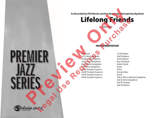 Lifelong Friends Recorded by Phil Woods and Kris Berg & the Metroplexity Big Band 大樂隊 總譜 | 小雅音樂 Hsiaoya Music