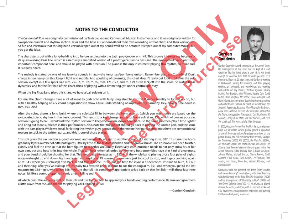 The Cannonball Run As Performed by Gordon Goodwin's Big Phat Band 總譜 | 小雅音樂 Hsiaoya Music