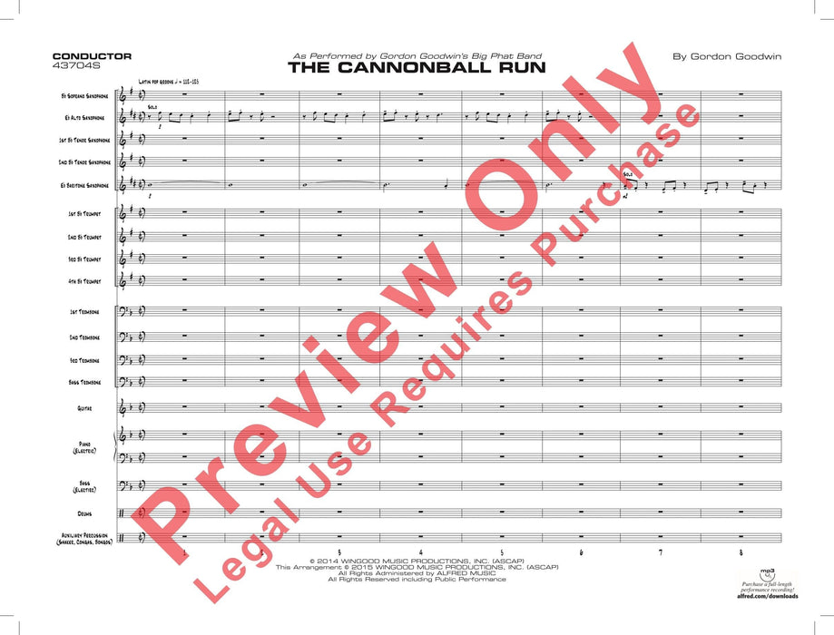 The Cannonball Run As Performed by Gordon Goodwin's Big Phat Band 總譜 | 小雅音樂 Hsiaoya Music