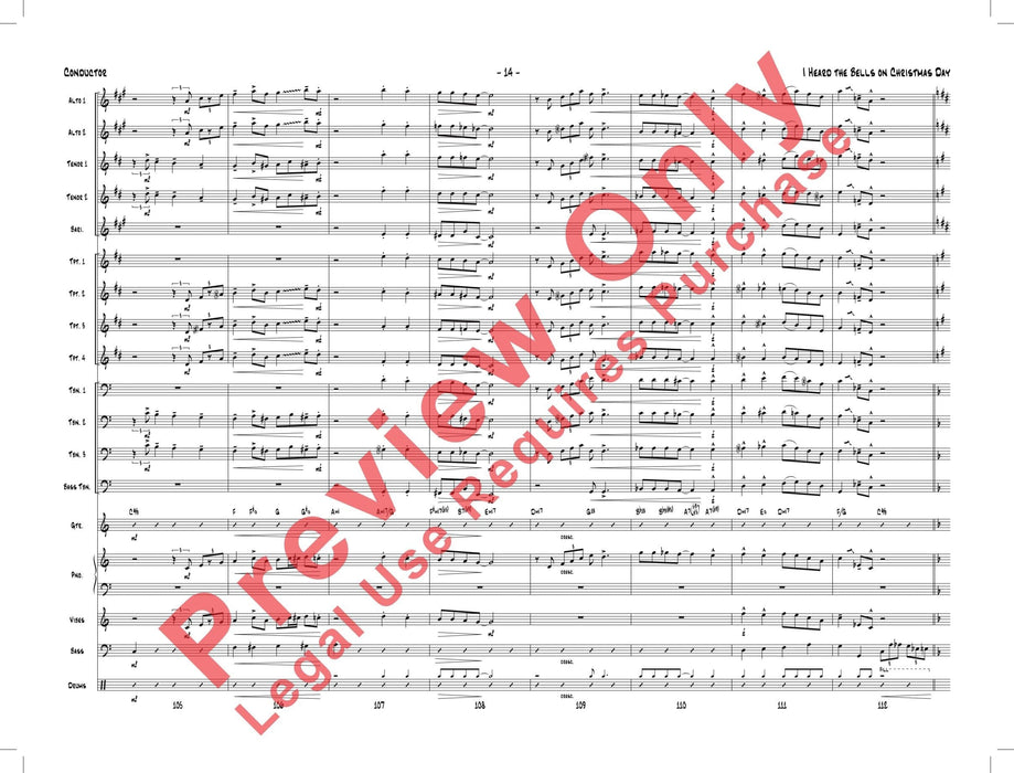 I Heard the Bells on Christmas Day As Performed by Gordon Goodwin's Big Phat Band 鐘 總譜 | 小雅音樂 Hsiaoya Music