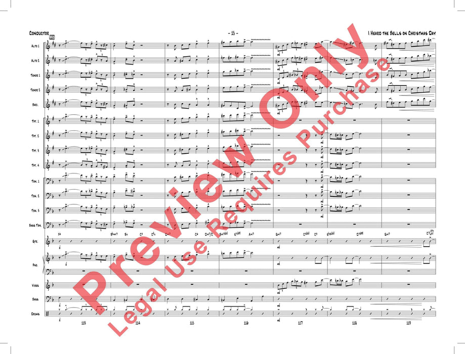 I Heard the Bells on Christmas Day As Performed by Gordon Goodwin's Big Phat Band 鐘 總譜 | 小雅音樂 Hsiaoya Music