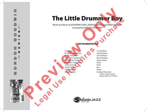 The Little Drummer Boy As Performed by Gordon Goodwin's Big Phat Band 總譜 | 小雅音樂 Hsiaoya Music