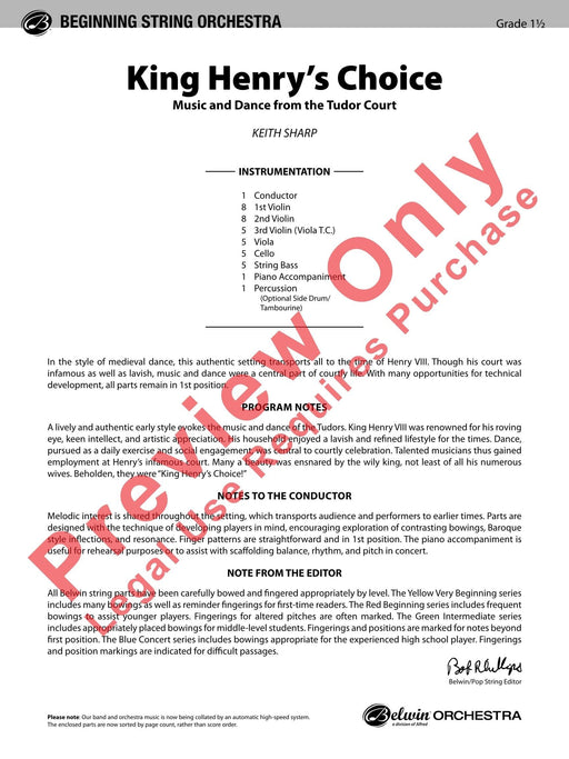 King Henry's Choice Music and Dance from the Tudor Court 舞曲 總譜 | 小雅音樂 Hsiaoya Music