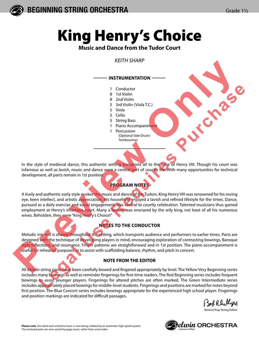 King Henry's Choice Music and Dance from the Tudor Court 舞曲 總譜 | 小雅音樂 Hsiaoya Music