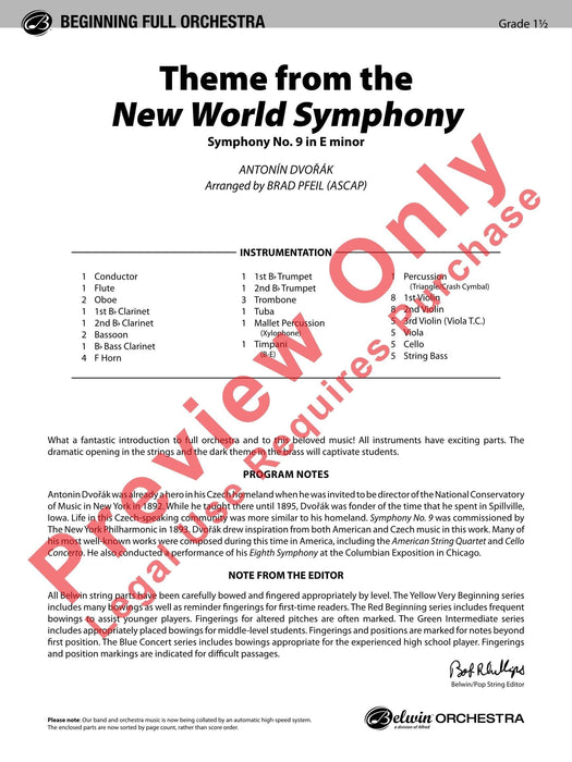 New World Symphony, Theme from the Symphony No. 9 in E Minor 德弗札克 交響曲 交響曲 總譜 | 小雅音樂 Hsiaoya Music