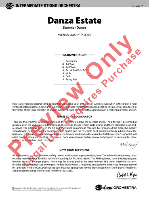 Danza Estate Summer Dance 舞曲 總譜 | 小雅音樂 Hsiaoya Music