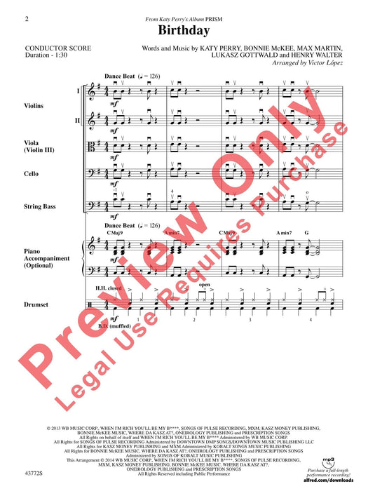 Birthday From Katy Perry's Album PRISM 總譜 | 小雅音樂 Hsiaoya Music