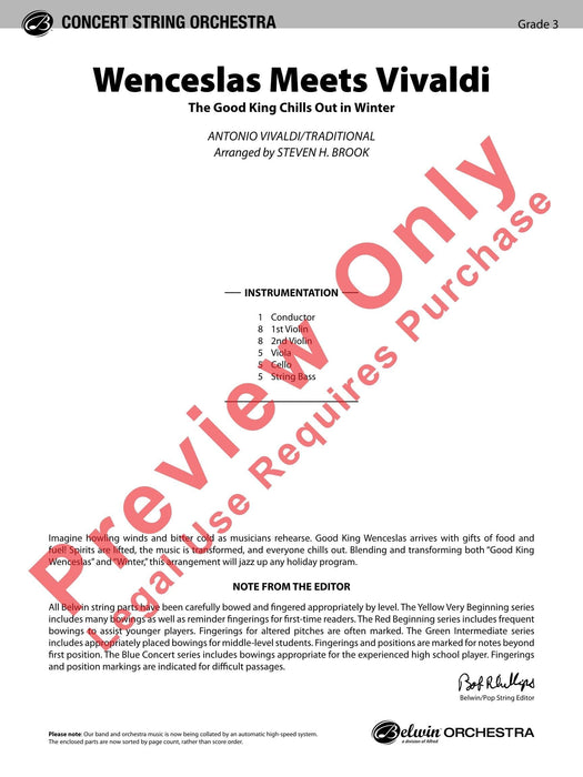 Wenceslas Meets Vivaldi The Good King Chills Out in Winter 總譜 | 小雅音樂 Hsiaoya Music