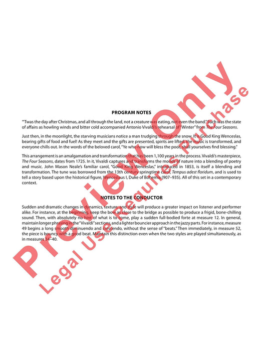 Wenceslas Meets Vivaldi The Good King Chills Out in Winter 總譜 | 小雅音樂 Hsiaoya Music