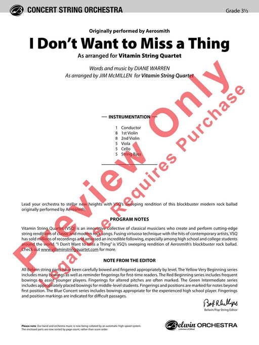 I Don't Want to Miss a Thing Originally Performed by Aerosmith 總譜 | 小雅音樂 Hsiaoya Music